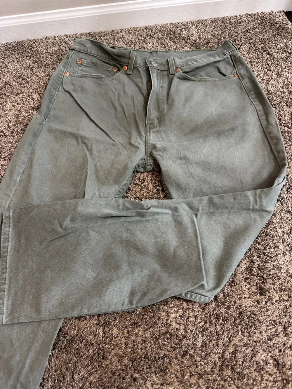 Men's Levi Olive Green/Gray Straight Fit Pants